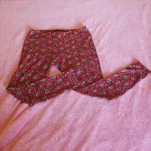 Lularoe Leggings - TC - Black, White & Red
